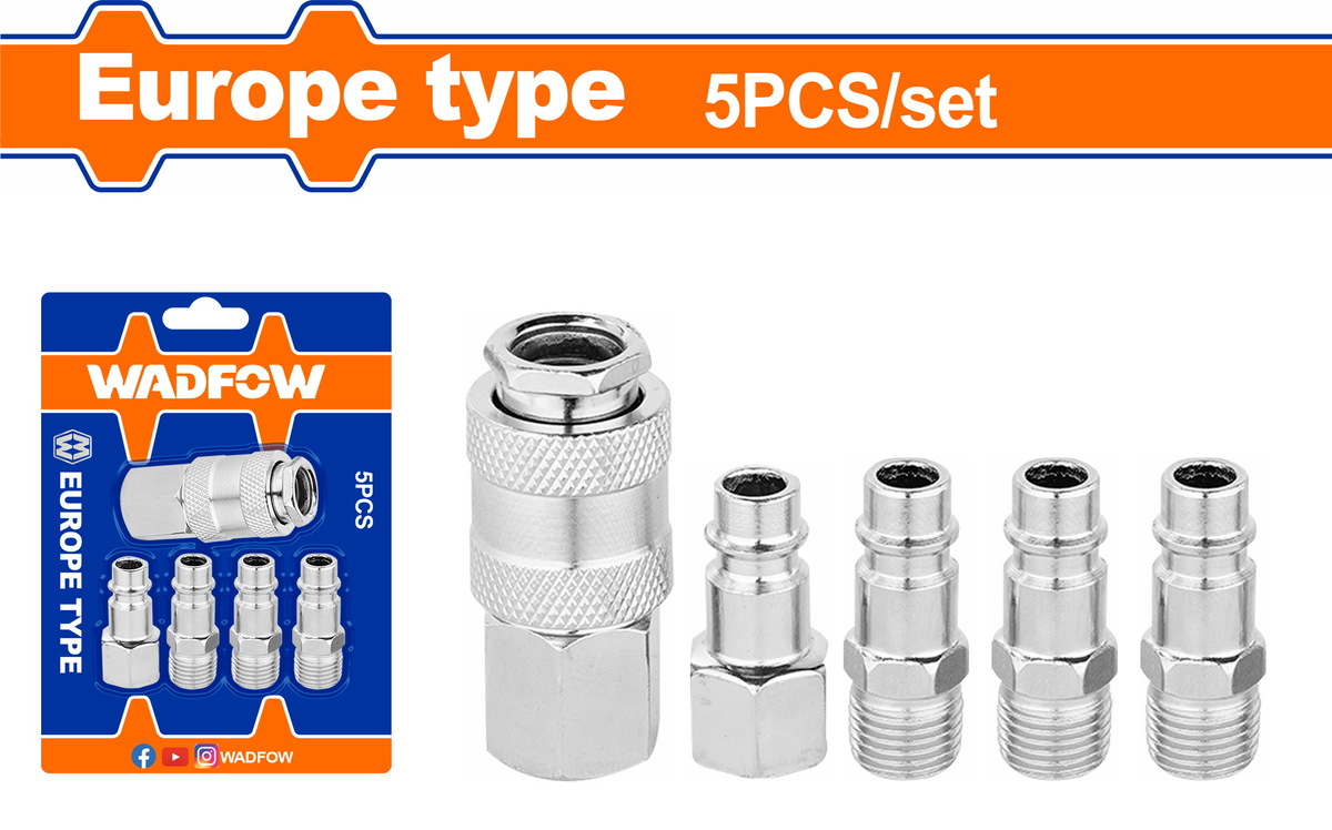 WQP3670 WADFOW ΣΕΤ ΤΑΧΥΣΥΝΔΕΣΜΟΙ ΑΕΡΟΣ 1/4" 5ΤΕΜ (WQP3670) - Image 1