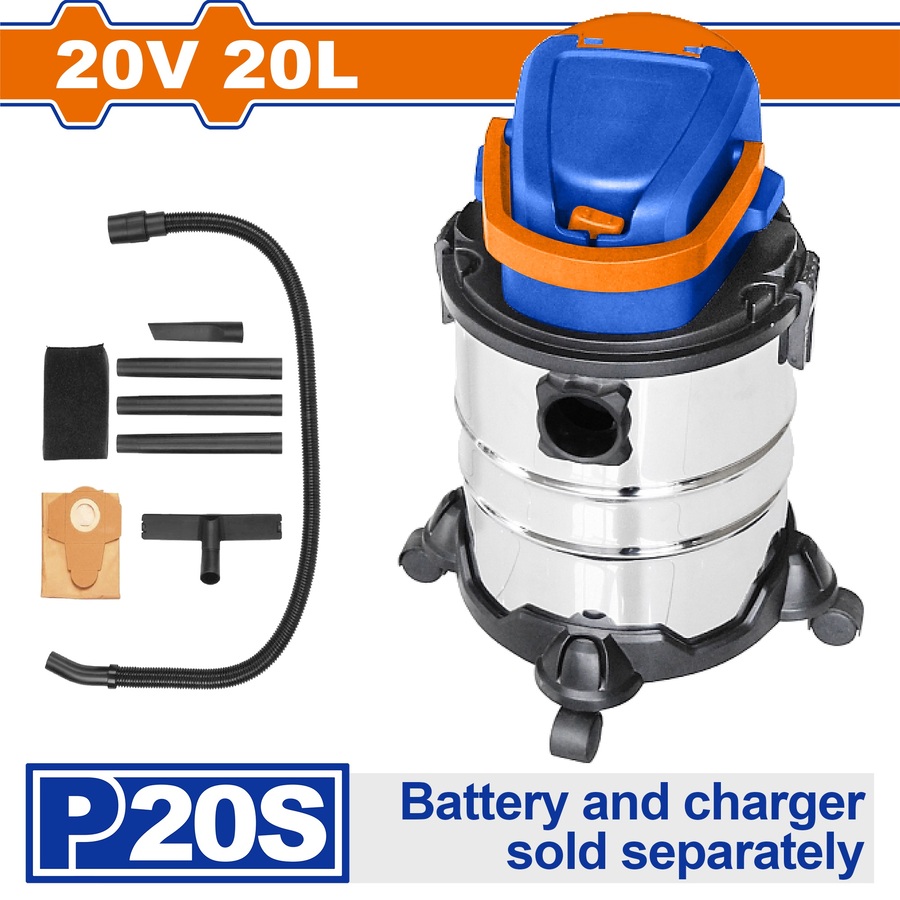 WQV1A20 WADFOW ΣΚΟΥΠΑ ΜΠΑΤ. Li-ion 20V ΧΩΡΙΣ ΜΠΑΤΑΡΙΑ & ΦΟΡΤΙΣΤΗ (WQV1A20) - Image 1