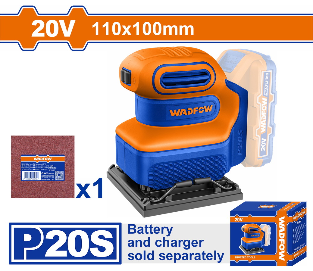WRAP5010 WADFOW ΠΑΛΜΙΚΟ ΤΡΙΒΕΙΟ ΧΟΥΦΤΑΣ 110X100mm ΜΠΑΤ. Li-ion 20V ΧΩΡΙΣ ΜΠΑΤΑΡΙΑ & ΦΟΡΤΙΣΤΗ (WRAP5010) - Image 1