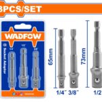 WADFOW ΣΕΤ ΑΝΤΑΠΤΟΡΕΣ 1/4" - 3/8" - 1/2" 3ΤΕΜ (WSV4K01)