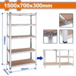 WADFOW ΡΑΦΙΕΡΑ ΜΕΤΑΛΛΙΚΗ ΓΑΛΒ. 5 ΡΑΦΙΩΝ 1500Χ700Χ300mm (WTS1A73)