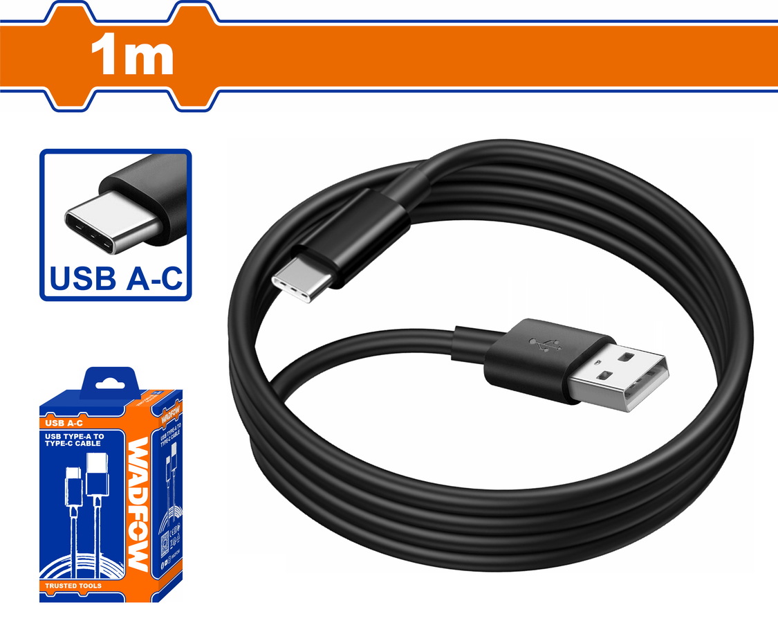 WUB1501 WADFOW ΚΑΛΩΔΙΟ ΦΟΡΤΙΣΤΗ USB Type A to Type C 1m (WUB1501) - Image 1