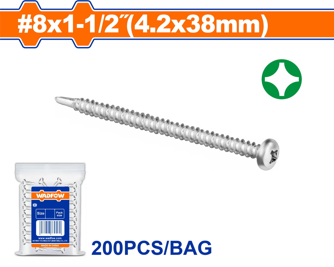 WXSD927 WADFOW ΛΑΜΑΡΙΝΟΒΙΔΑ ΑΥΤΟΔ/ΤΗ ΨΩΜΑΚΙ 8 Χ 1-1/2" / 4.2 Χ 38mm 200TEM (WXSD927) - Image 1