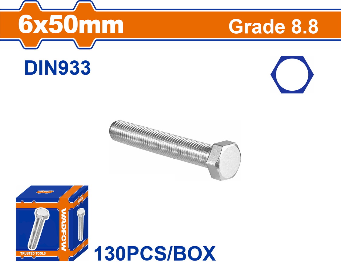 WXSP51AA WADFOW ΒΙΔΑ ΕΞΑΓΩΝΗ ΓΑΛΒ. 8.8 DIN933 6X50 130TEM (WXSP51AA) - Image 1