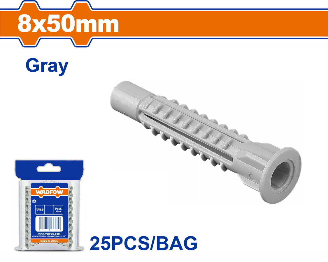 WXTD921 WADFOW ΒΙΣΜΑ ΠΛΑΣΤΙΚΟ PE UNIVERSAL 8Χ50mm 25TEM (WXTD921) - Image 1