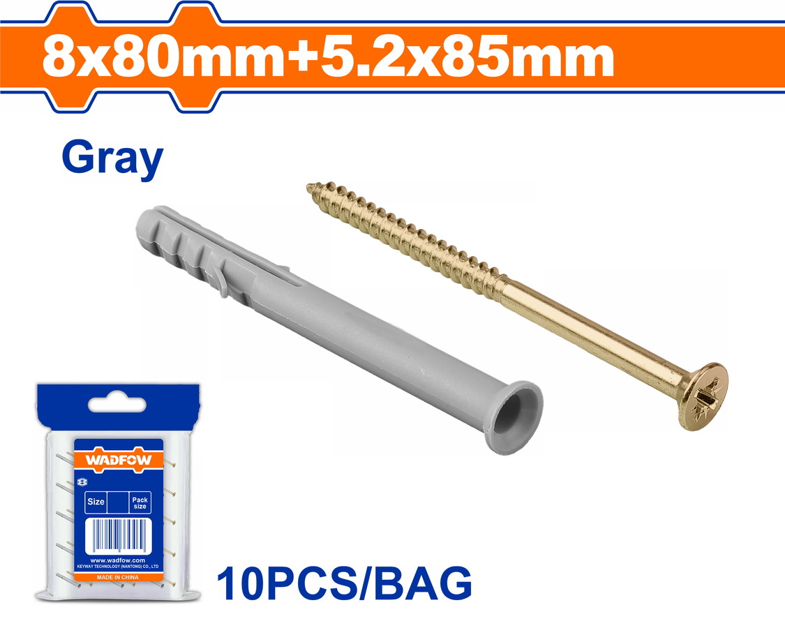 WXTP922 WADFOW ΒΙΣΜΑ ΠΛΑΣΤΙΚΟ ΧΤΥΠΗΤΟ ΜΕ ΒΙΔΑ 8Χ80mm / 5.2X85mm 10TEM (WXTP922) - Image 1
