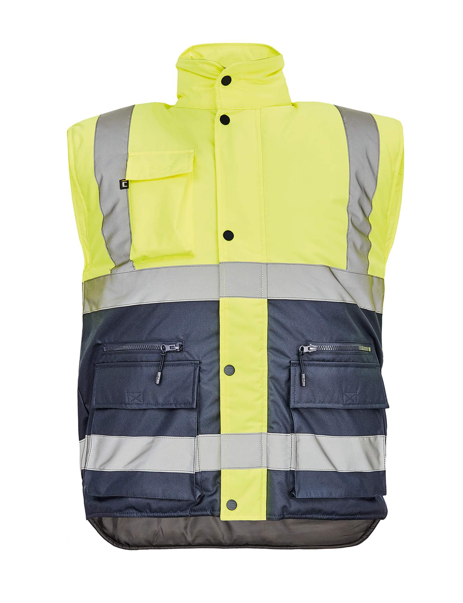 hi-vis_hellin_high_visibility_jackets_amaniko_mpoufan_ypsils_eukrineias Αμάνικο μπουφάν HI-VIS HELLIN - Image 1